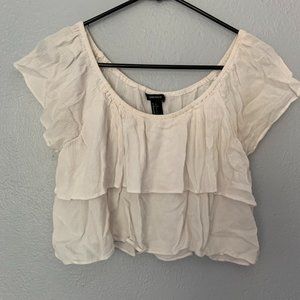 Forever 21 Flowy Cream Color Crop Top